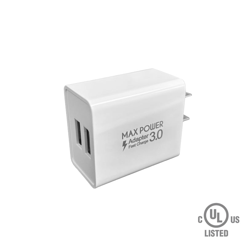 Max Power - 20W 2-Port Type-A Wall Charger