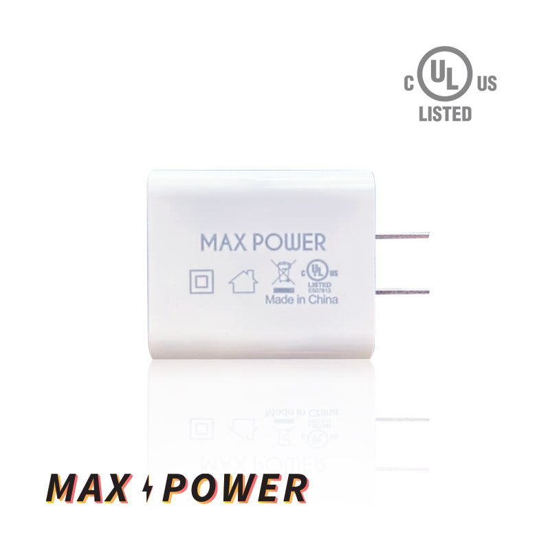 Max Power - 30W 2-Port Type-C(PD) Wall Charger (QC3.0)